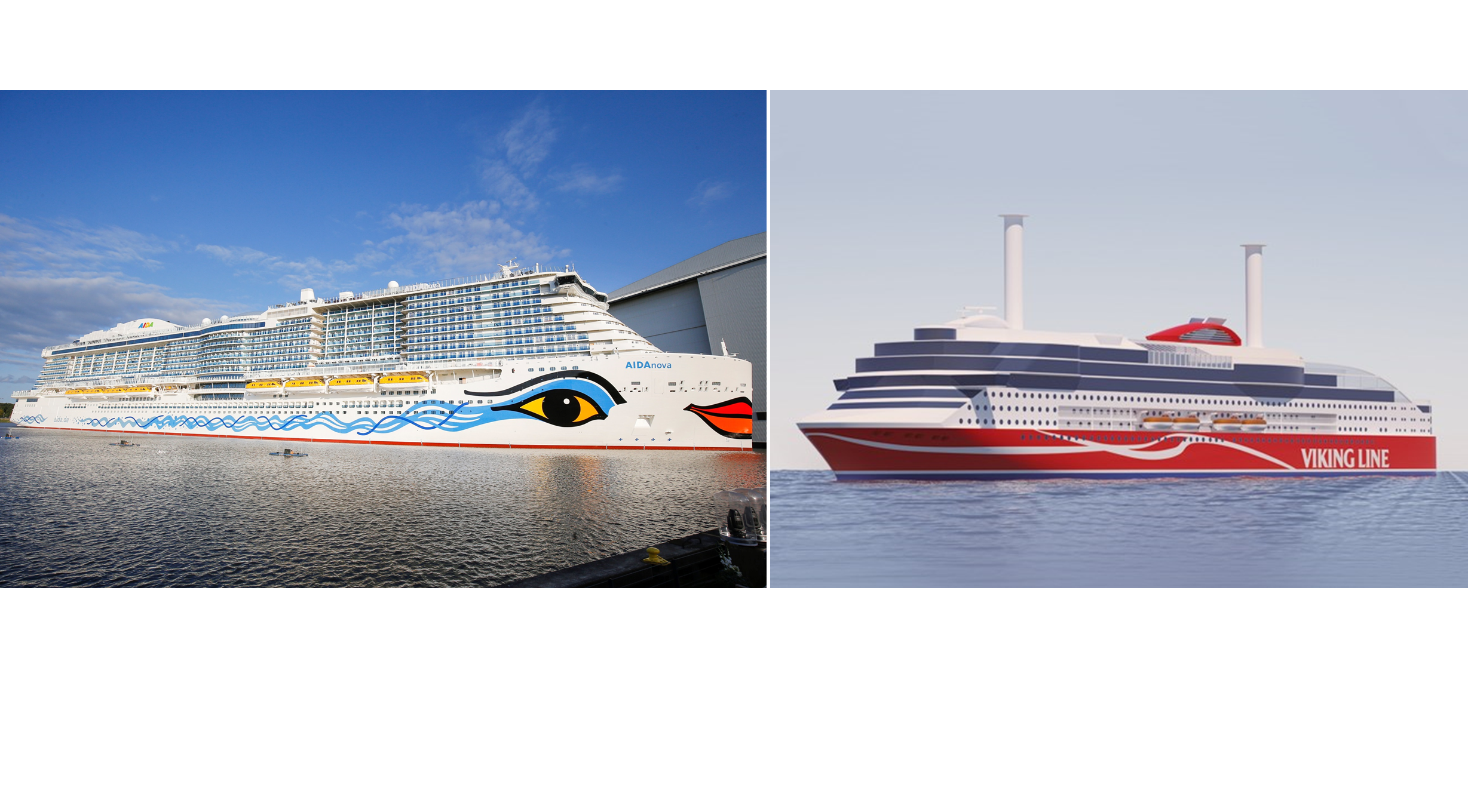 LNG maritime: named AIDAnova cruise first in the world. A new Viking ferry under construction